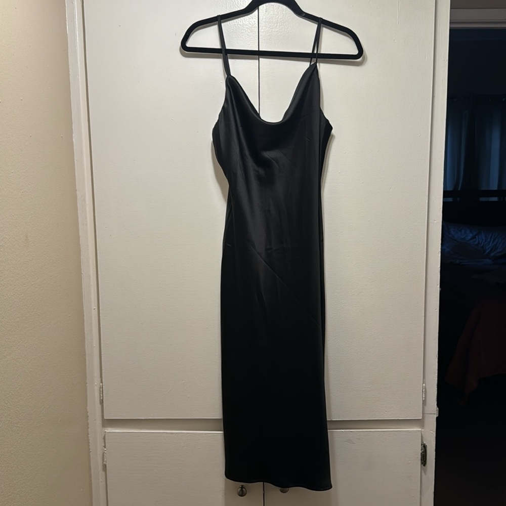 NWT✨Black Satin Slip Dress- Medium 🖤 - Picture 3 of 11